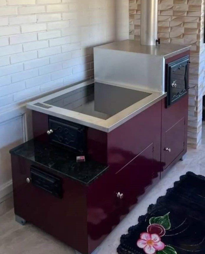 fogão campeiro GENOVA marsala chapa vitrocerâmica